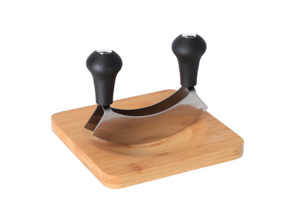 Bambusbrett mit Messer zum Schneiden von Kräutern