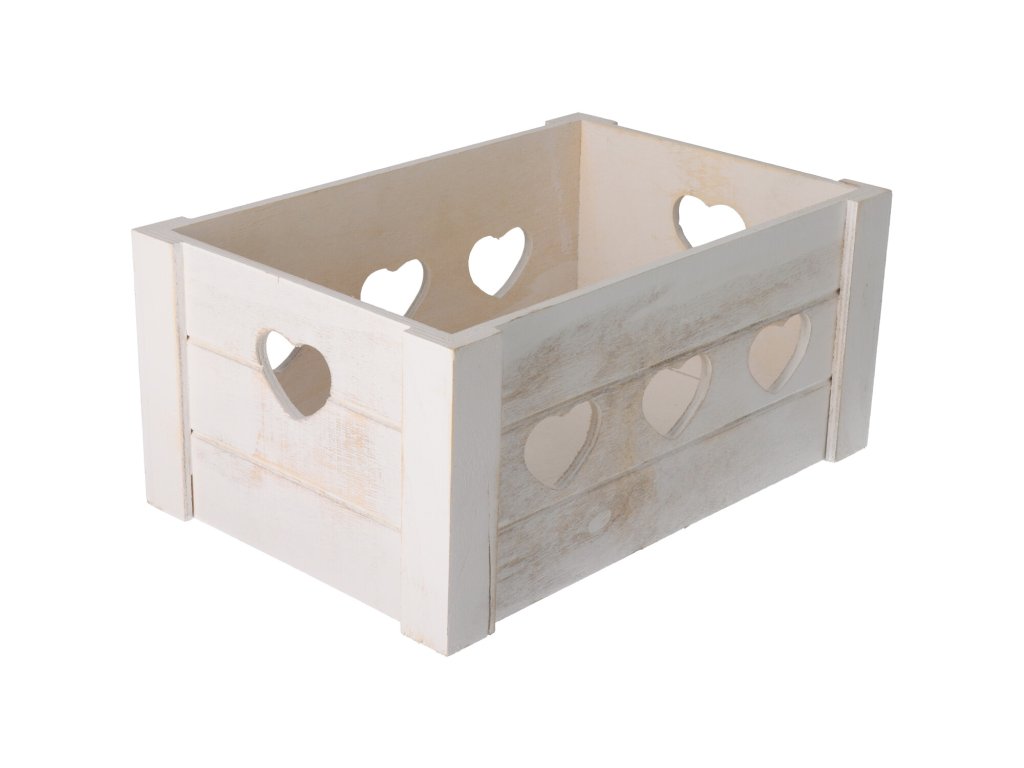 Holzkiste Herz 31 x 21 x 14 cm