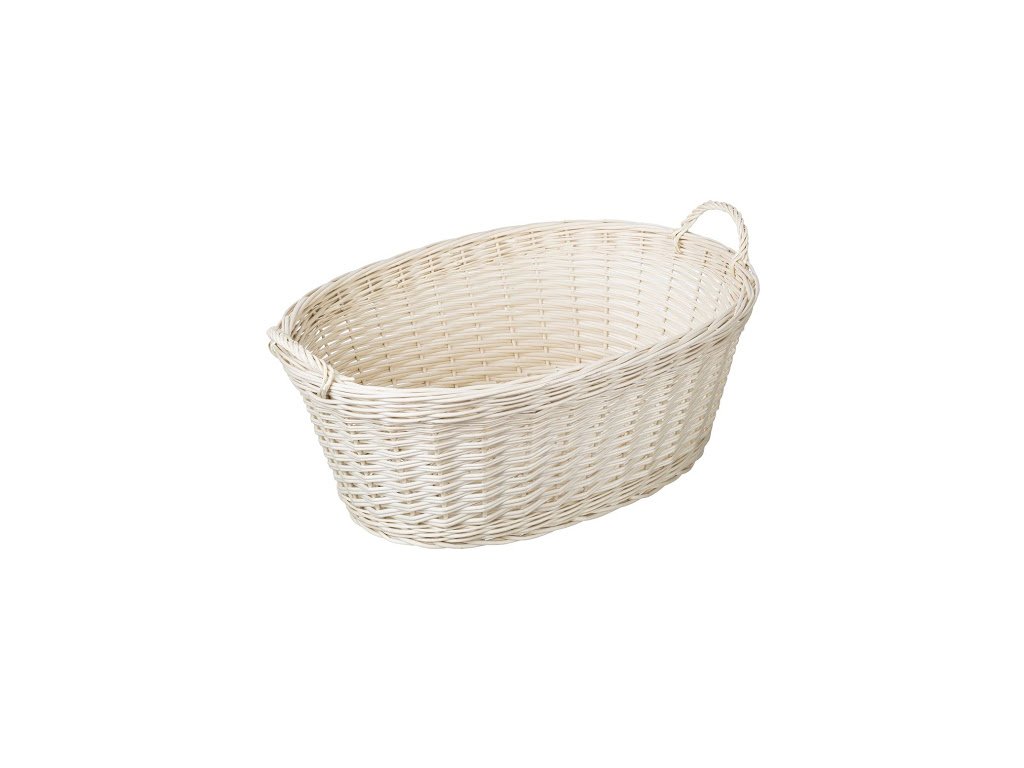 Wäschekorb aus Weide – weiß