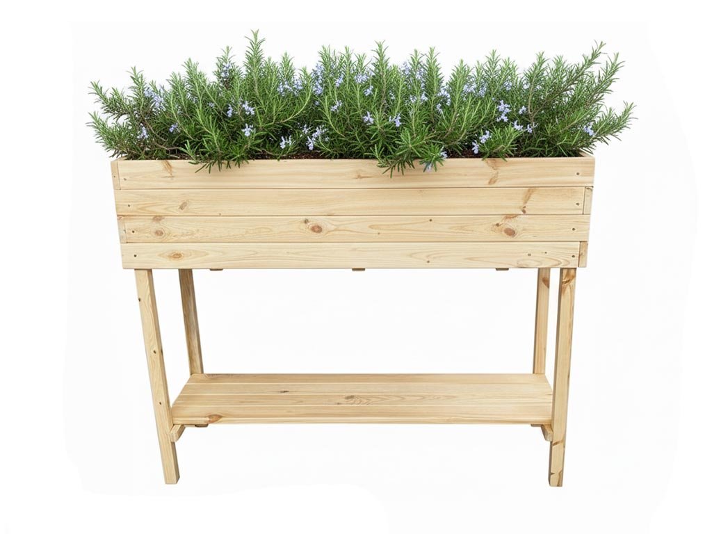 Holz-Blumenkasten mit Regal 80 cm