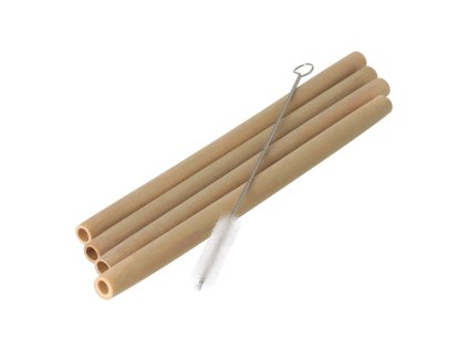 Bambus-Trinkhalm – 4er-Set mit Bürste
