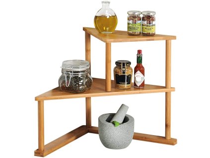 Bambus-Eckregal – 2 Ablagen