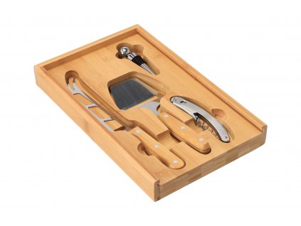 Bambus Set für Käse und Wein