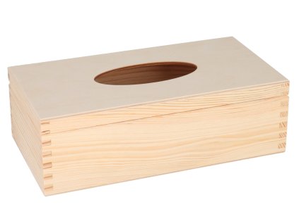 Holzbox für Taschentücher mit Scharnieren