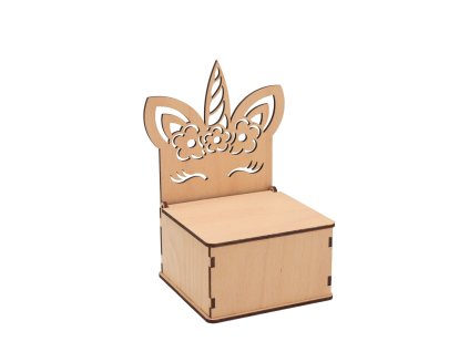 Holz-Schmuckkästchen mit Einhorn