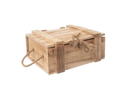 Holztruhe mit Schnur 30 x 21 x 12 cm