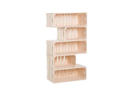Bücherregal aus kleinen Holzkisten 150 x 60 x 30 cm