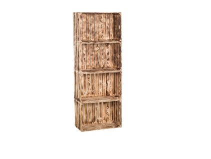Regal aus geflammten Holzkisten 156 x 60 x 24 cm