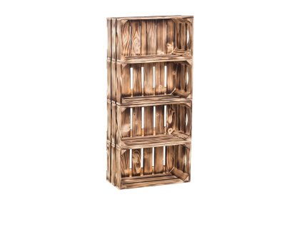 Regal aus geflammten Holzkisten 88 x 40 x 20 cm