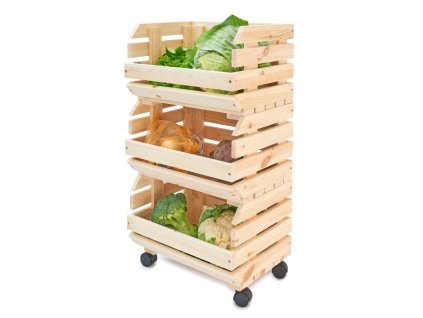 Wagen für Obst- und Gemüsekisten aus Holz