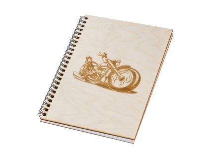 Notizbuch aus Holz A5 – Motorrad