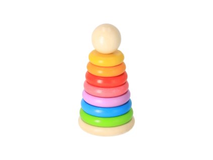 Hölzerne Regenbogenpuppe