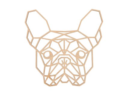 Dřevěný geometrický obraz - Francouzský buldoček 30 cm (Farbe Přírodní)