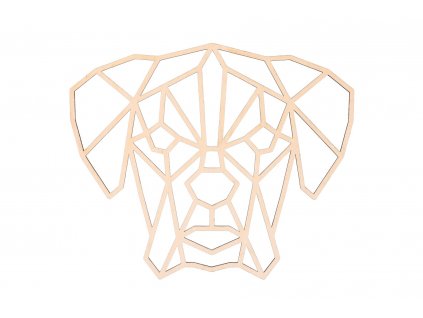 Dřevěný geometrický obraz - Německý boxer 30 cm (Farbe Přírodní)