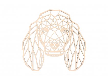 Dřevěný geometrický obraz - Pudl 30 cm (Farbe Přírodní)