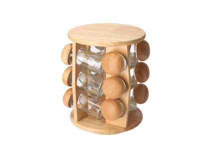 Holzständer mit Gewürzgläsern 12 Stück