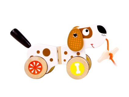 Hölzerner Hund zum Ziehen