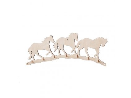 Schlüsselbrett aus Holz – Pferde