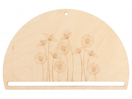 Holzausschnitt Halbkreis – Wiesenblumen