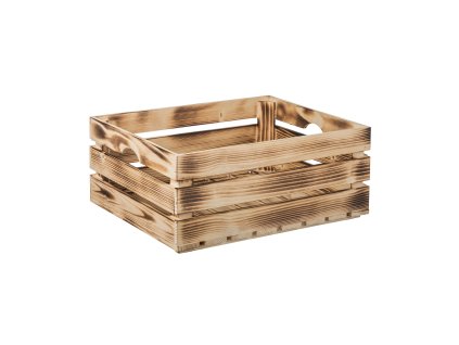 1371 1 opalena drevena bedynka 50 x 39 x 20 cm vhodna na ovoce