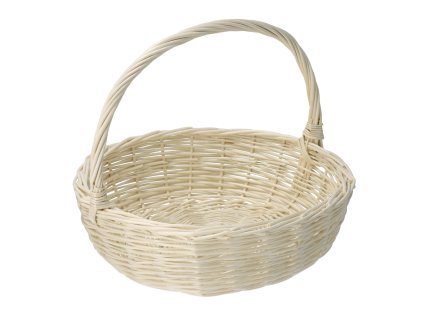 Weiden-Geschenkkorb rund weiß