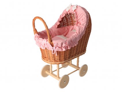 Rattan Puppenwagen natur