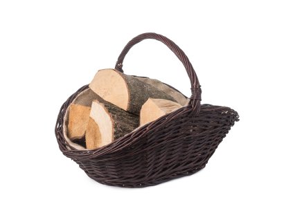 Weidenkorb für Holz dunkel