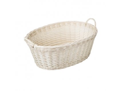 Wäschekorb aus Weide – weiß
