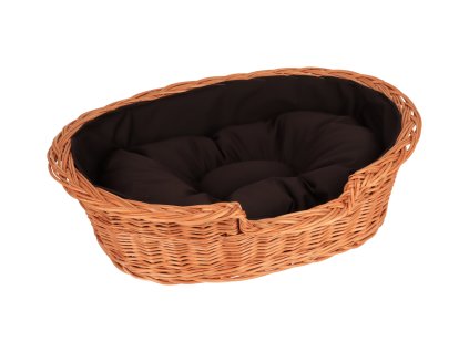 Hundebett aus Weide mit Kissen – klein