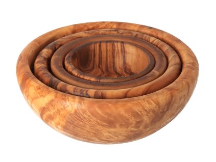 Satz kleiner Olivenholzschalen – 4 Stück