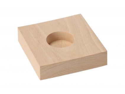 Kerzenhalter aus Holz für 1 Kerze – flach
