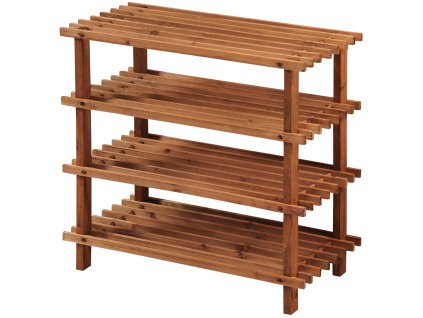 Dunkles vierstöckiges Schuhregal – 54 x 26 x 52 cm