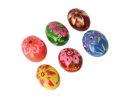 Handbemalte Ostereier aus Holz (6 Stück)