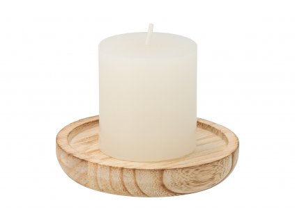 Duftkerze mit Holzsockel – Vanille