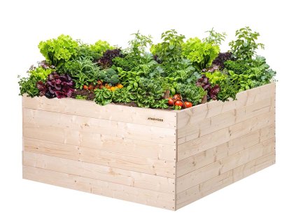 Hochbeet aus Holz 120 x 120 x 60 cm