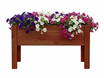 Erhöhter Holz-Blumenkasten 120 cm - Teak