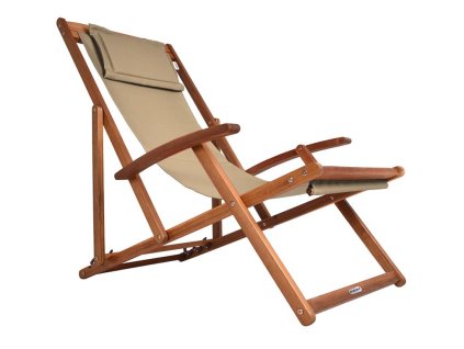 Gartenliege aus Akazienholz - beige