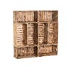 Bücherregal aus geflammten Holzkisten 120 x 120 x 24 cm