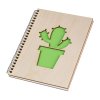 Notizbuch aus Holz A5 – Kaktus II