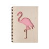 Notizbuch aus Holz A5 – Flamingo