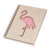 Notizbuch aus Holz A5 – Flamingo