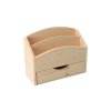 Holzständer für Briefe mit Schublade