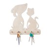 Schlüsselbrett aus Holz – Hund und Katze