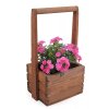 Kleiner Holzblumentopf mit Griff – braun
