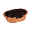 Hundebett aus Weide mit Kissen – klein