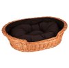 Hundebett aus Weide mit Kissen – groß