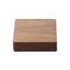 Set mit 6 quadratischen Untersetzern aus Nussbaum